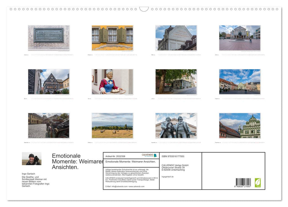 Emotionale Momente: Weimarer Ansichten. (CALVENDO Wandkalender 2026)