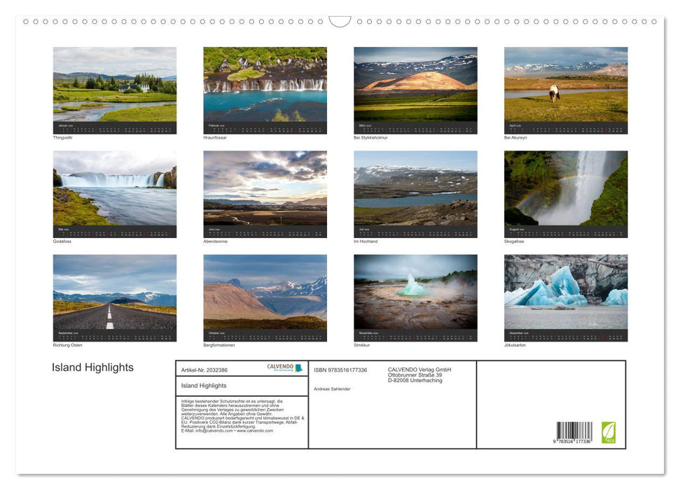 Island Highlights (CALVENDO Wandkalender 2026)