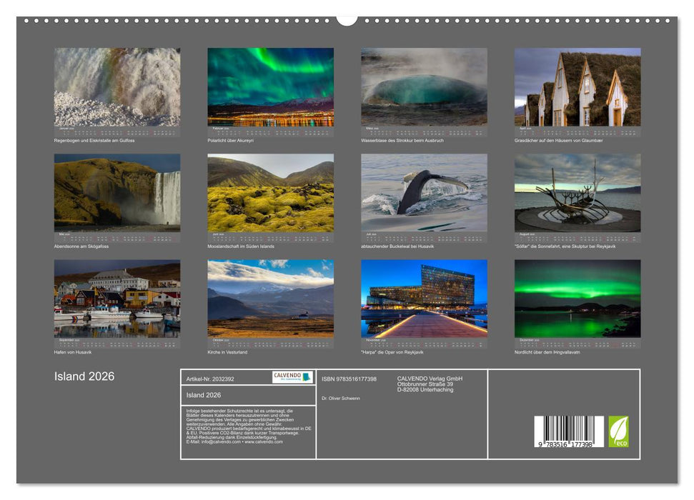 Island 2026 (CALVENDO Premium Wandkalender 2026)