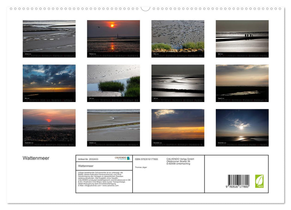 Wattenmeer (CALVENDO Premium Wandkalender 2026)