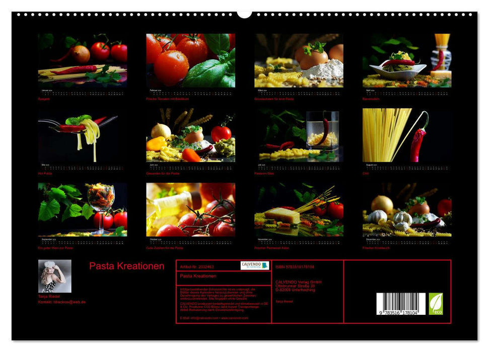 Pasta Kreationen (CALVENDO Premium Wandkalender 2026)