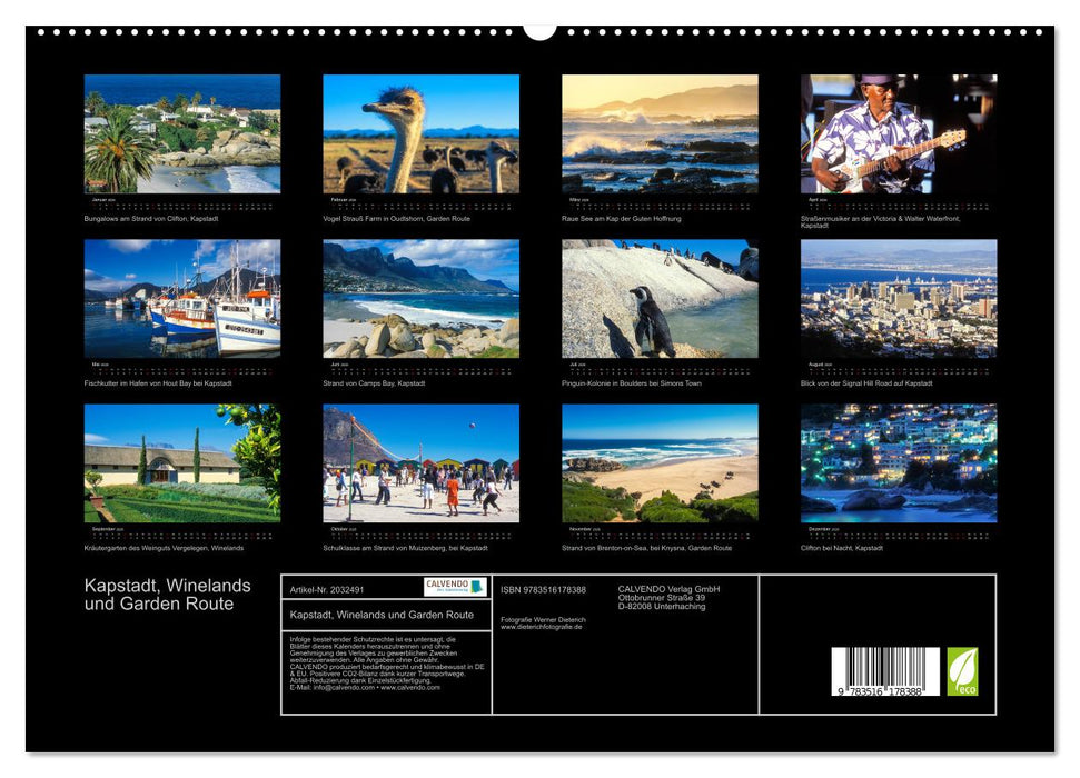 Kapstadt, Winelands und Garden Route (CALVENDO Premium Wandkalender 2026)