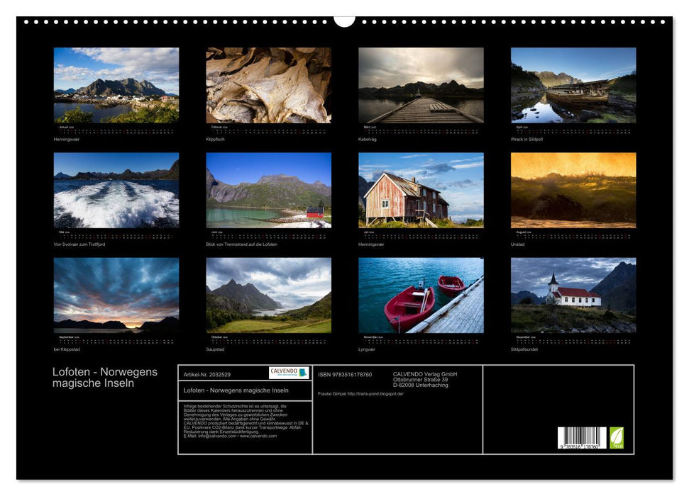 Lofoten - Norwegens magische Inseln (CALVENDO Wandkalender 2026)