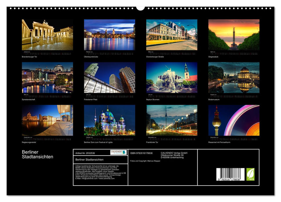 Berliner Stadtansichten (CALVENDO Premium Wandkalender 2026)