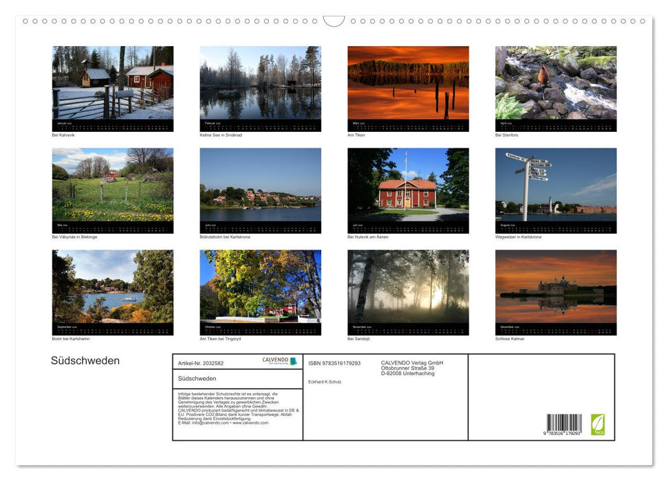 Südschweden (CALVENDO Wandkalender 2026)