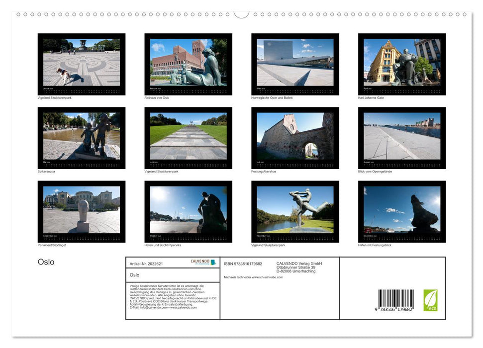 Oslo (CALVENDO Premium Wandkalender 2026)