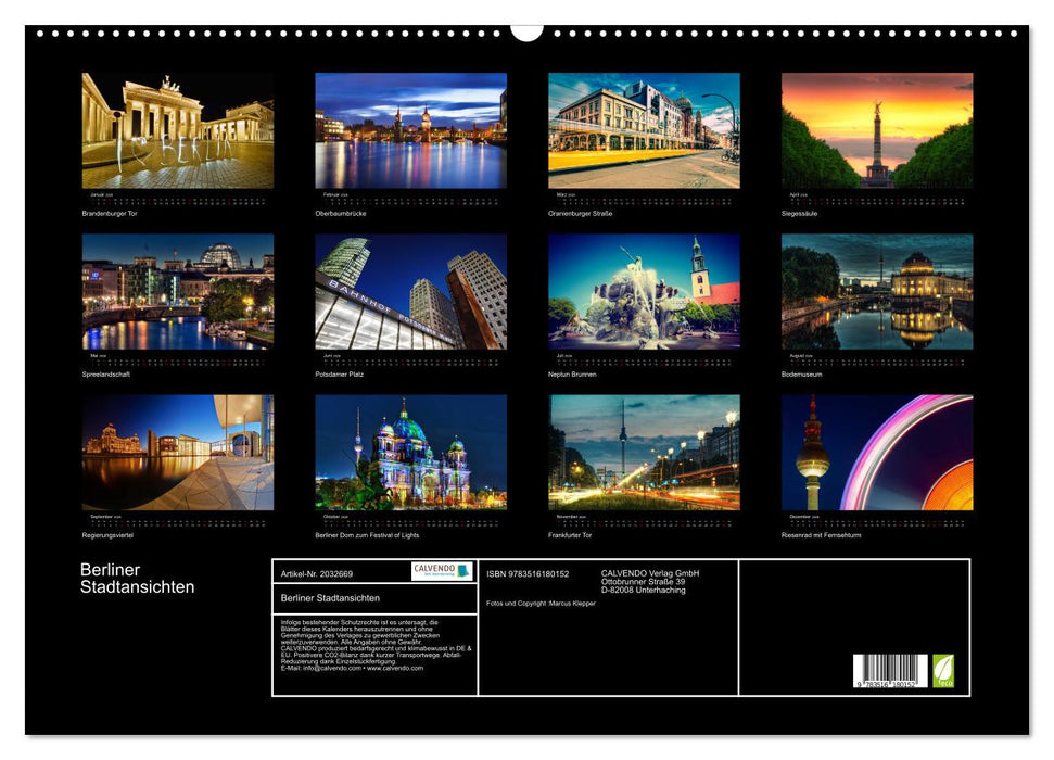 Berliner Stadtansichten (CALVENDO Wandkalender 2026)