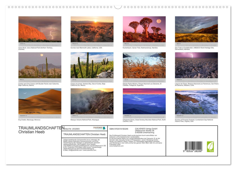 TRAUMLANDSCHAFTEN Christian Heeb (CALVENDO Premium Wandkalender 2026)