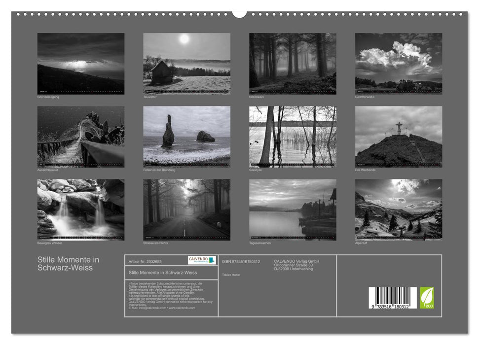 Stille Momente in Schwarz-Weiss (CALVENDO Premium Wandkalender 2026)
