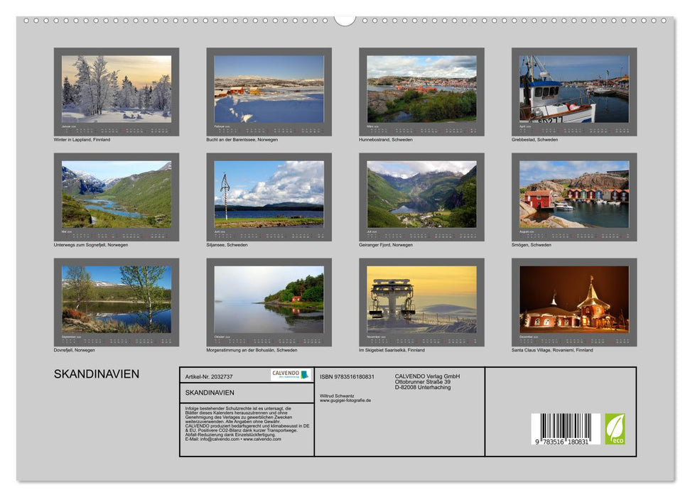SKANDINAVIEN (CALVENDO Premium Wandkalender 2026)