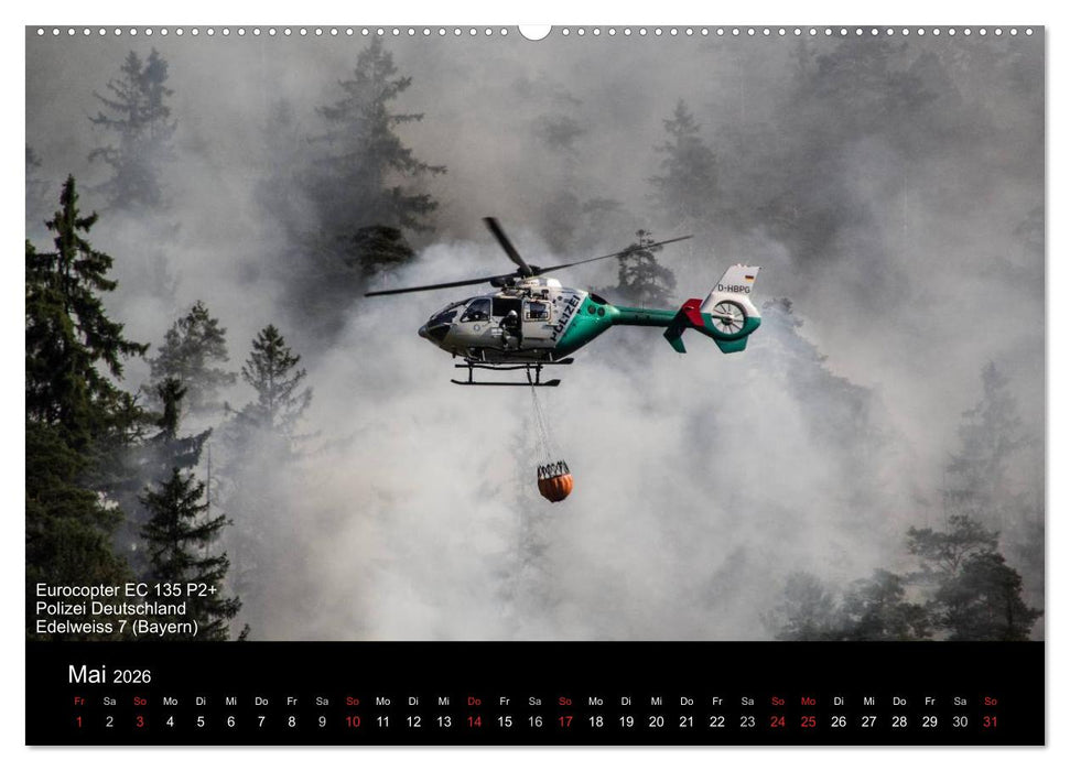 Hubschrauber im Einsatz (CALVENDO Wandkalender 2026)