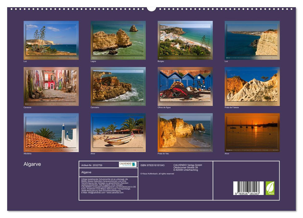 Algarve (CALVENDO Premium Wandkalender 2026)