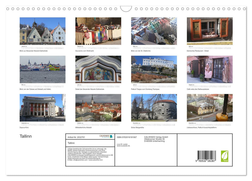 Tallinn (CALVENDO Wandkalender 2026)