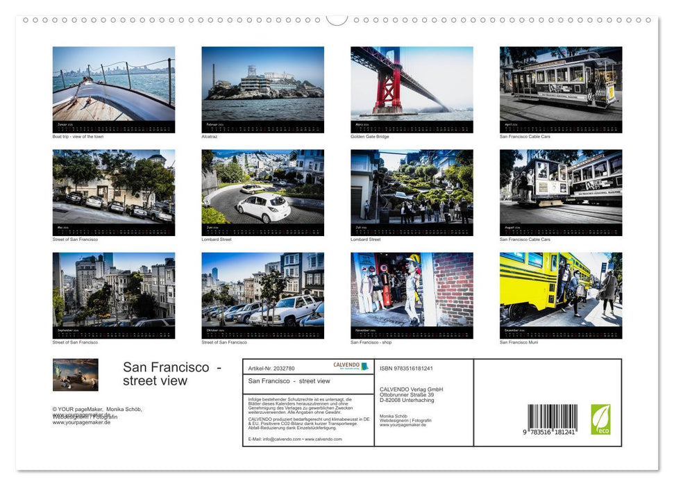 San Francisco - street view (CALVENDO Premium Wandkalender 2026)