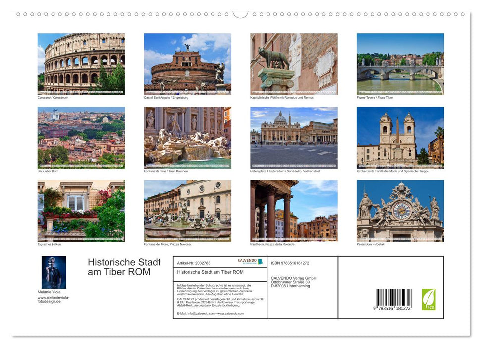 Historische Stadt am Tiber ROM (CALVENDO Premium Wandkalender 2026)