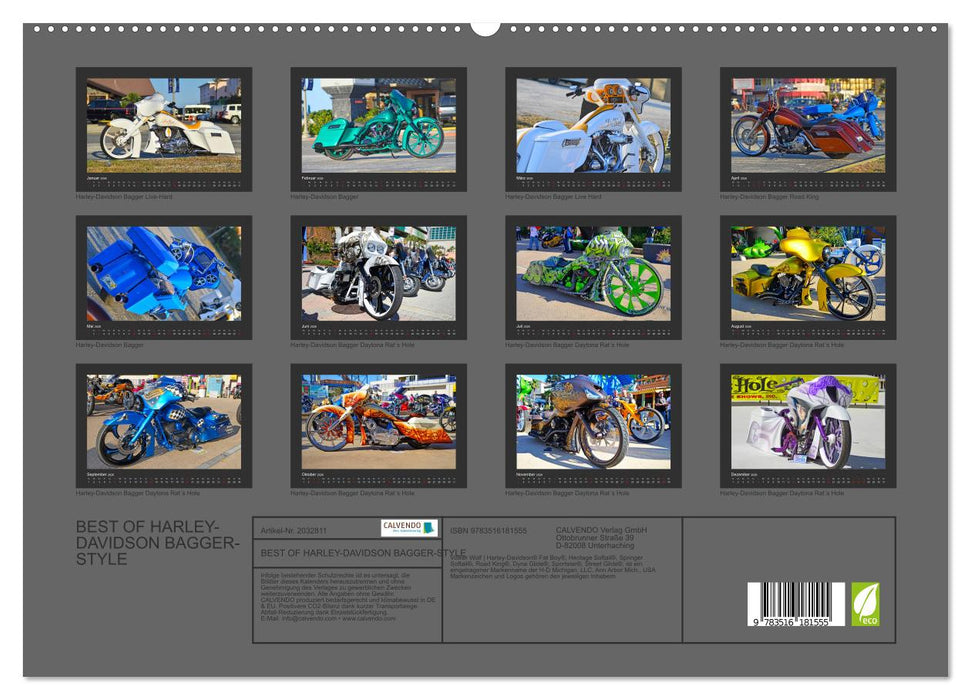 BEST OF HARLEY-DAVIDSON BAGGER-STYLE (CALVENDO Premium Wandkalender 2026)