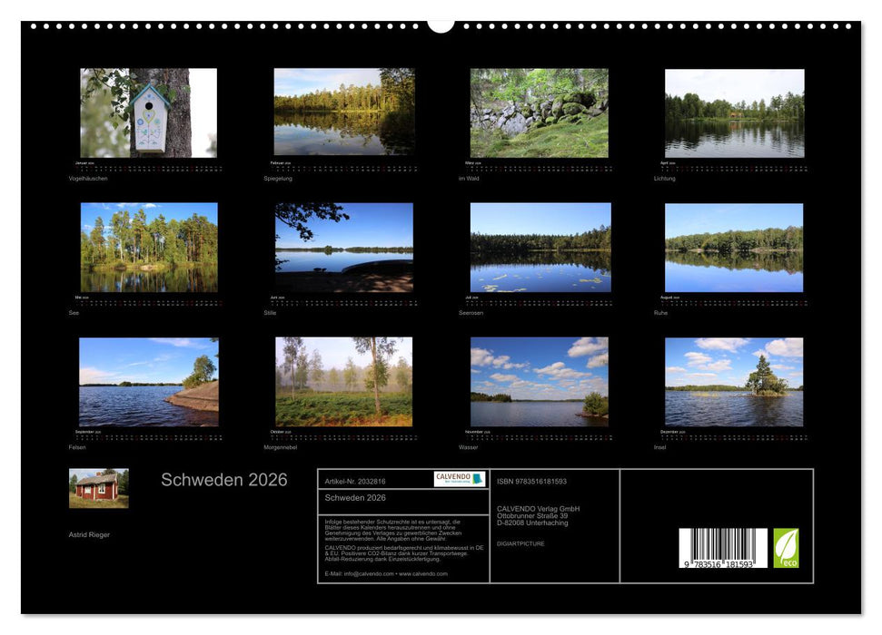 Schweden 2026 (CALVENDO Premium Wandkalender 2026)