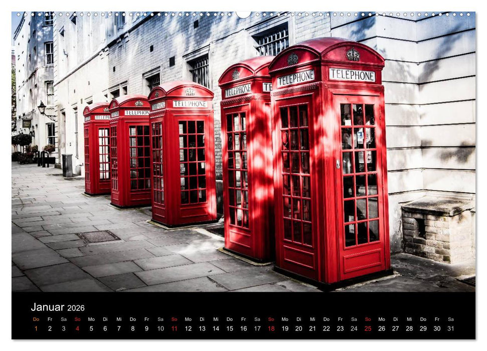 London - street view (CH-Version) (CALVENDO Wandkalender 2026)