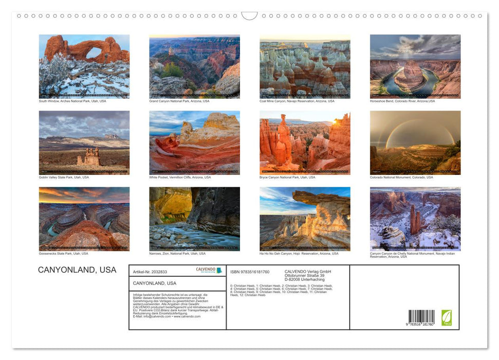 CANYONLAND, USA (CALVENDO Wandkalender 2026)