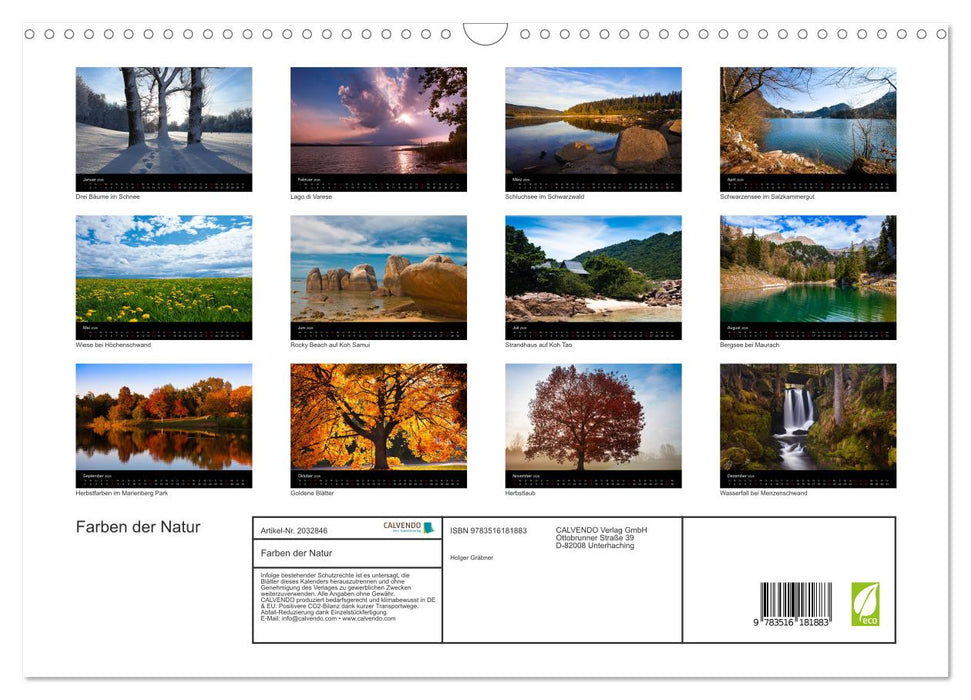 Farben der Natur (CALVENDO Wandkalender 2026)