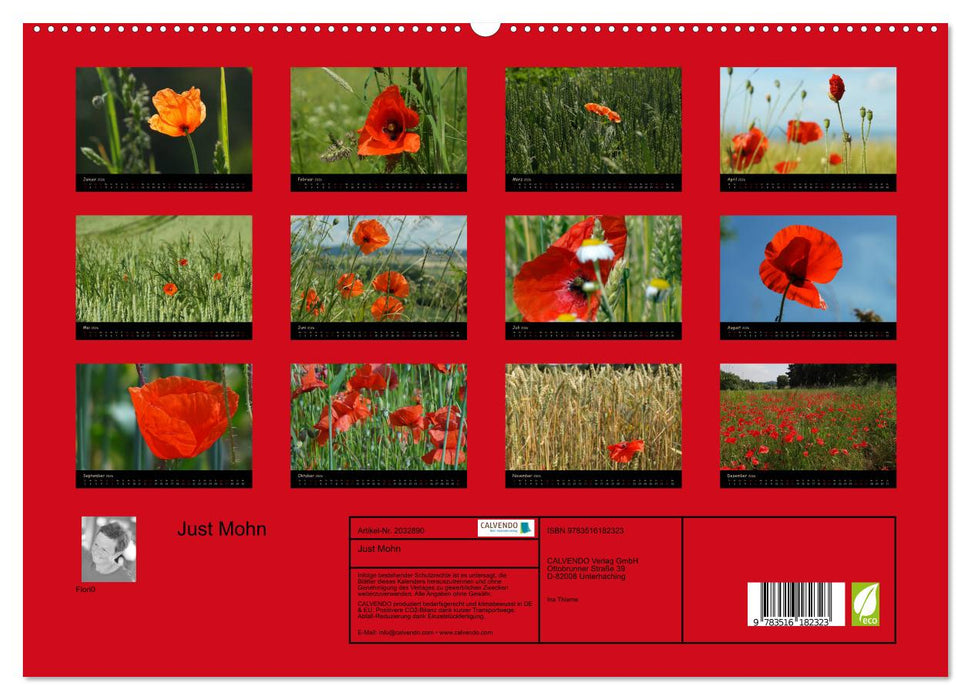 Just Mohn (CALVENDO Premium Wandkalender 2026)