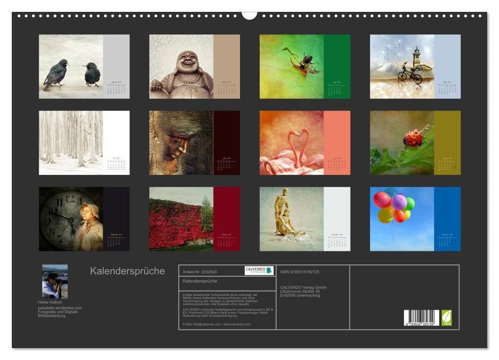 Kalendersprüche (CALVENDO Wandkalender 2026)