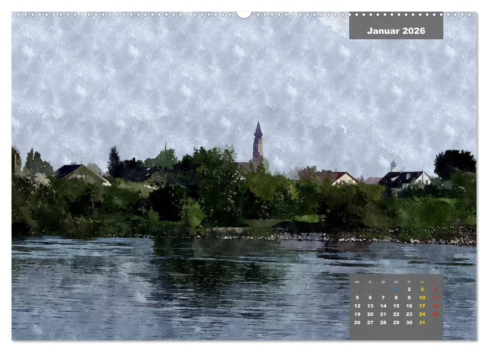 Heimatliches Bayern in Aquarell (CALVENDO Premium Wandkalender 2026)