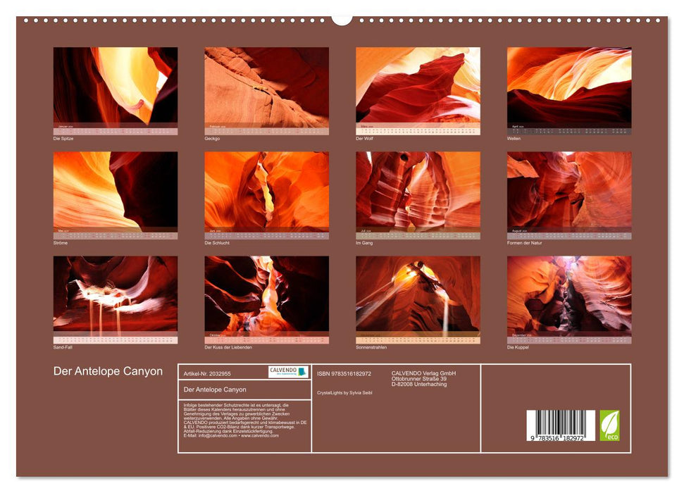 Der Antelope Canyon (CALVENDO Premium Wandkalender 2026)