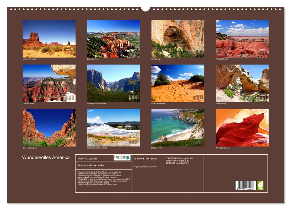 Wundervolles Amerika (CALVENDO Wandkalender 2026)