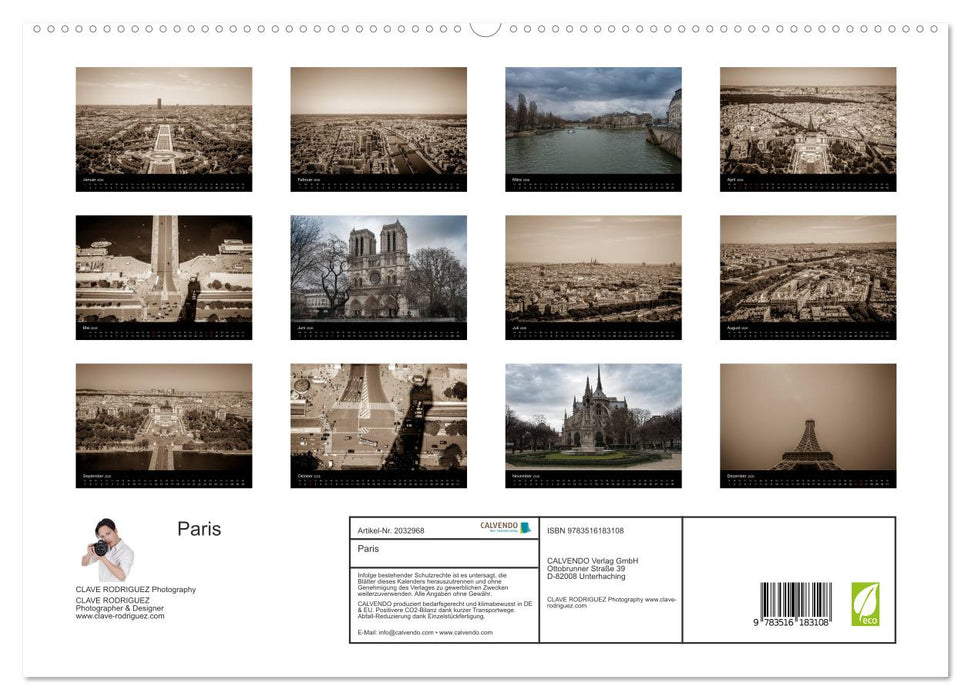 Paris (CALVENDO Premium Wandkalender 2026)