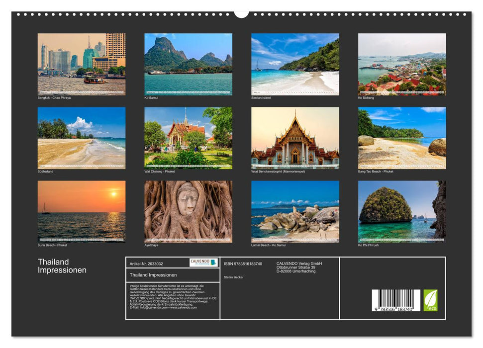 Thailand Impressionen (CALVENDO Premium Wandkalender 2026)