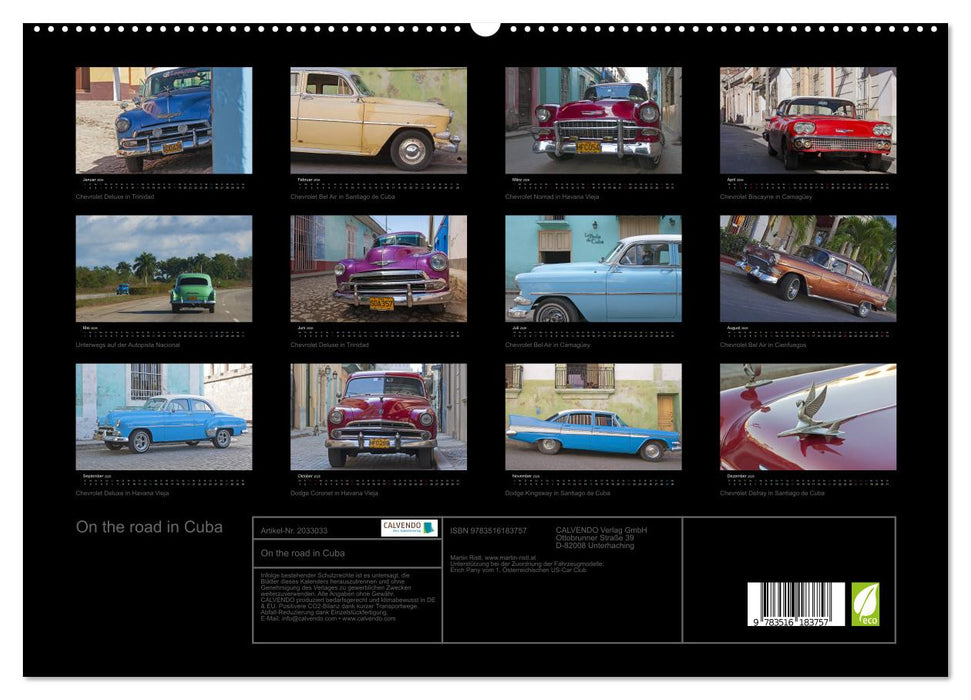 On the road in Cuba (CALVENDO Premium Wandkalender 2026)