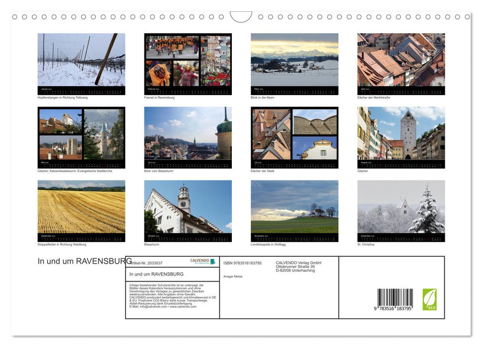 In und um RAVENSBURG (CALVENDO Wandkalender 2026)