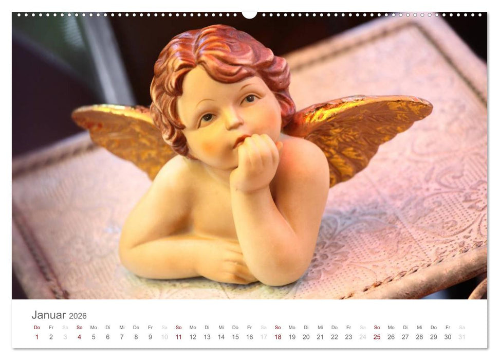 Engel in Haus und Garten (CALVENDO Premium Wandkalender 2026)