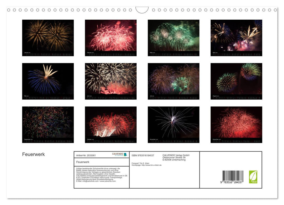 Feuerwerk (CALVENDO Wandkalender 2026)