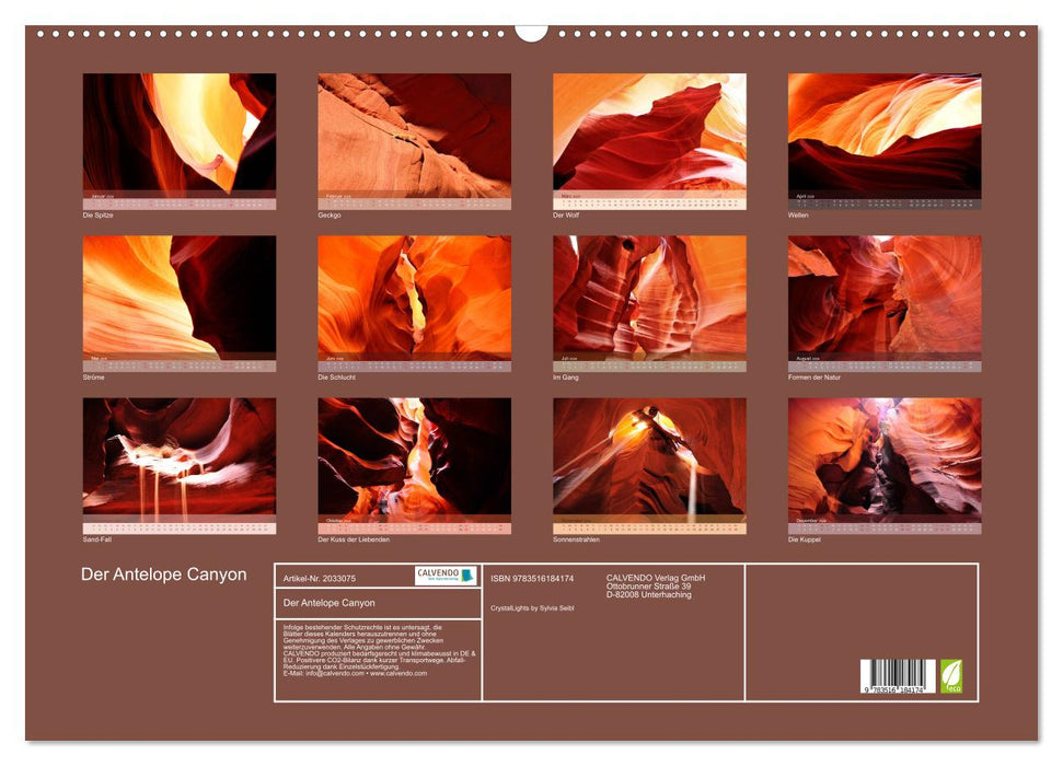 Der Antelope Canyon (CALVENDO Wandkalender 2026)
