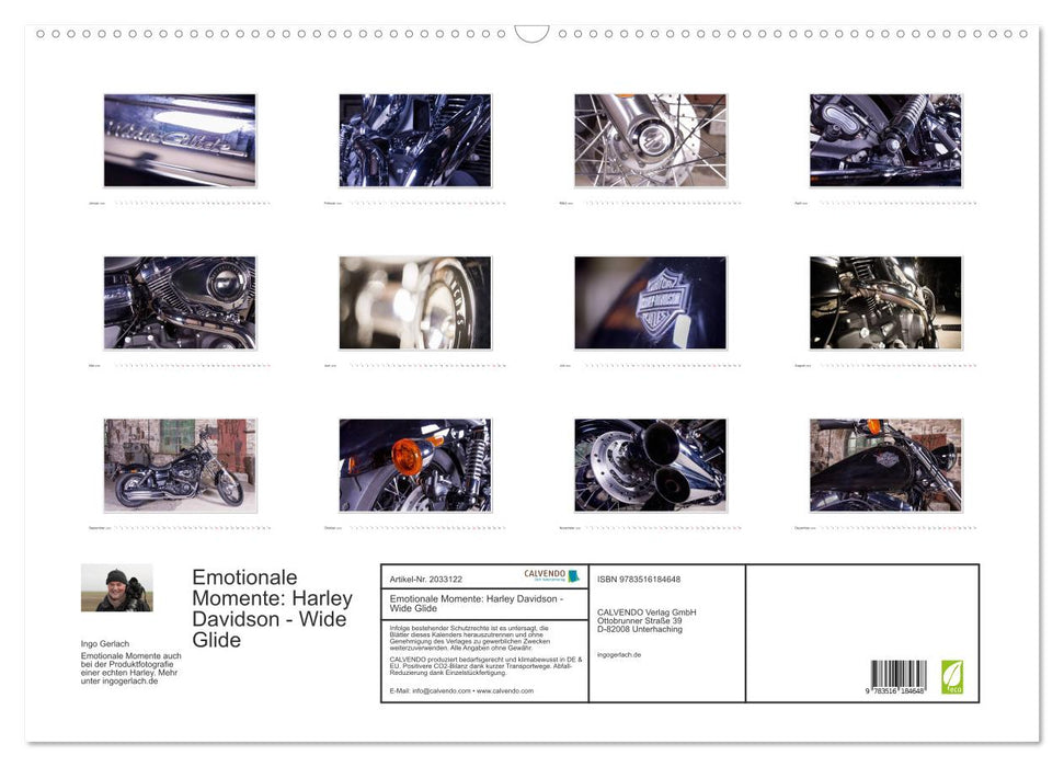 Emotionale Momente: Harley Davidson - Wide Glide (CALVENDO Wandkalender 2026)