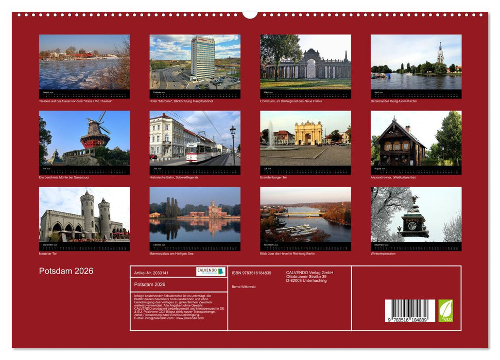 Potsdam 2026 (CALVENDO Premium Wandkalender 2026)