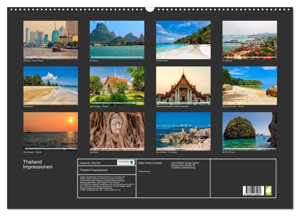 Thailand Impressionen (CALVENDO Wandkalender 2026)