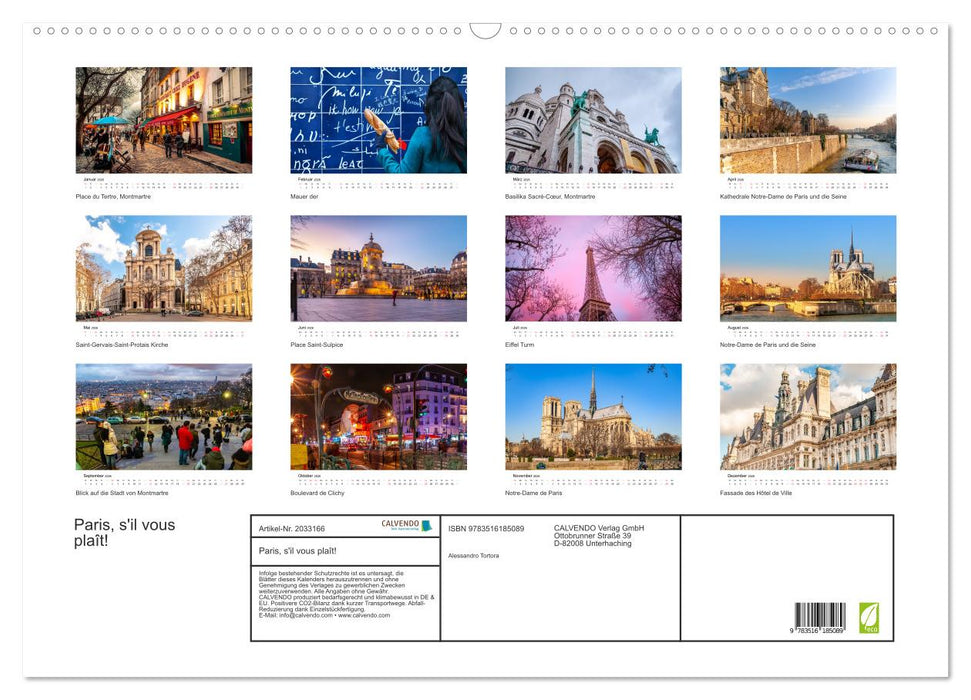 Paris, s'il vous plaît! (CALVENDO Wandkalender 2026)