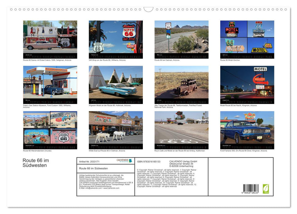 Route 66 im Südwesten (CALVENDO Wandkalender 2026)