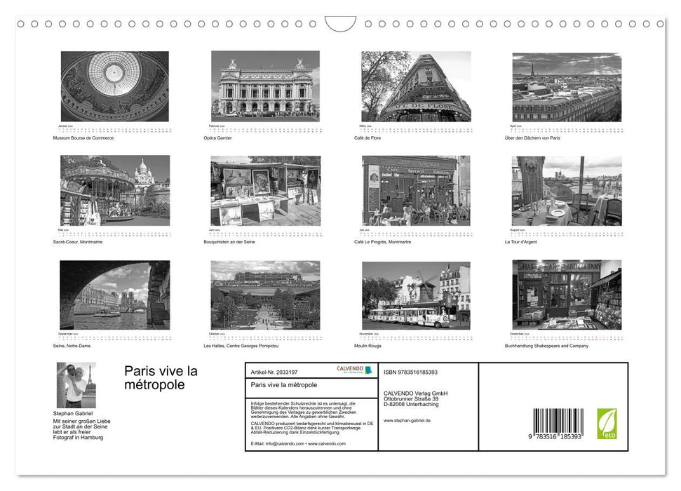 Paris vive la métropole (CALVENDO Wandkalender 2026)