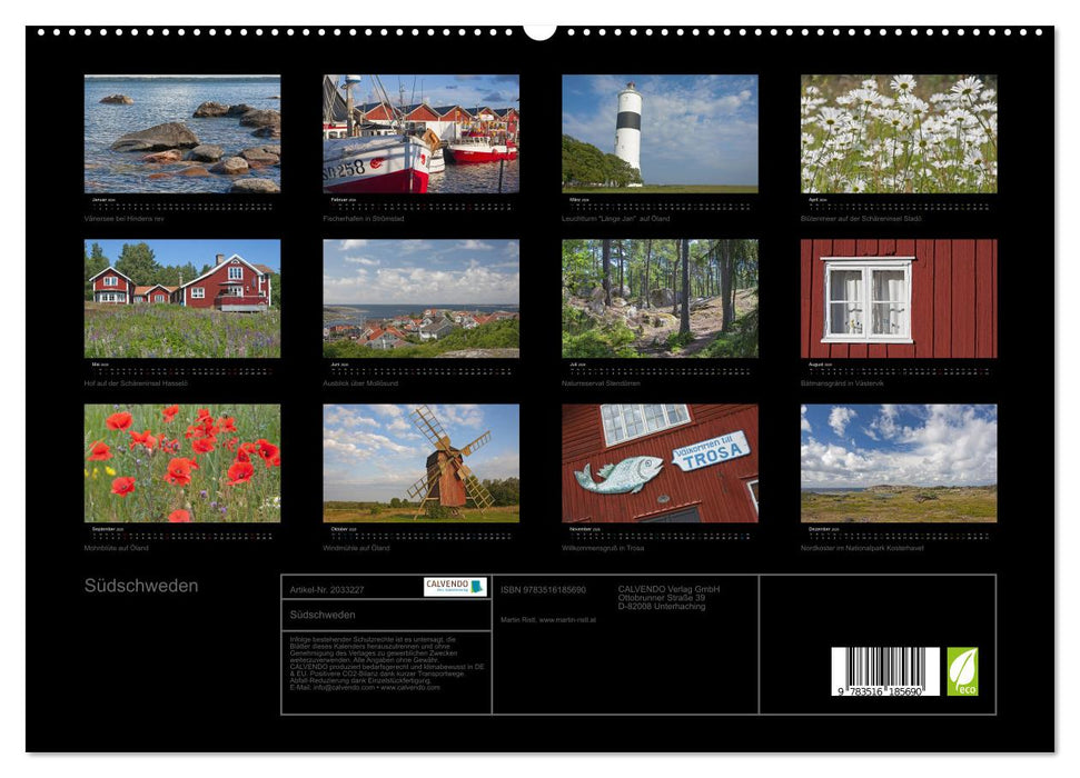 Südschweden (CALVENDO Premium Wandkalender 2026)