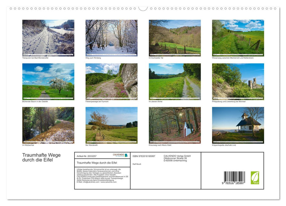 Traumhafte Wege durch die Eifel (CALVENDO Premium Wandkalender 2026)