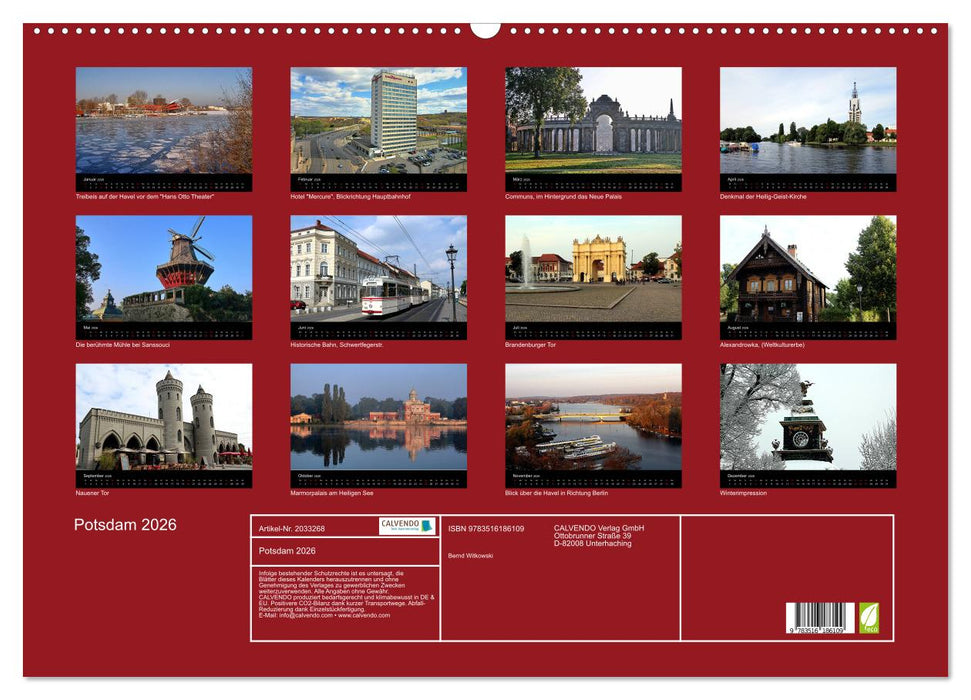 Potsdam 2026 (CALVENDO Wandkalender 2026)