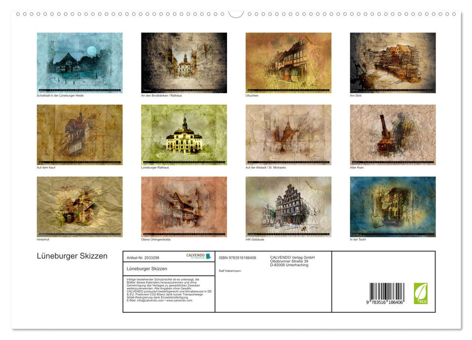 Lüneburger Skizzen (CALVENDO Premium Wandkalender 2026)