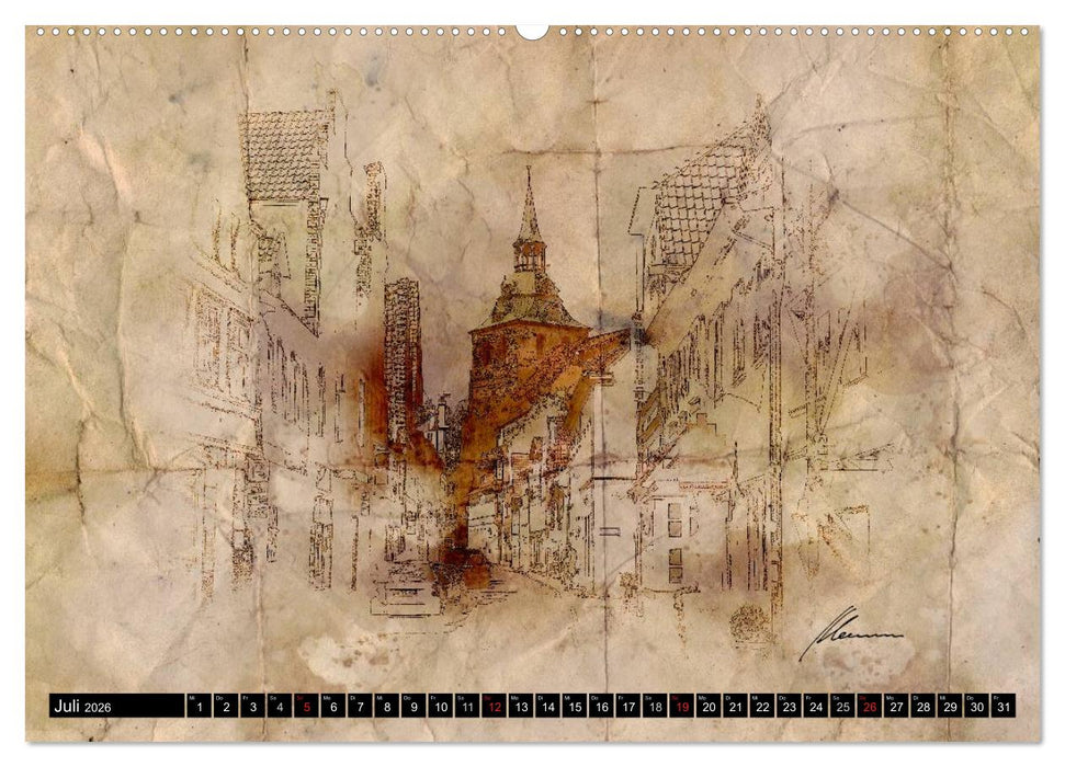 Lüneburger Skizzen (CALVENDO Premium Wandkalender 2026)