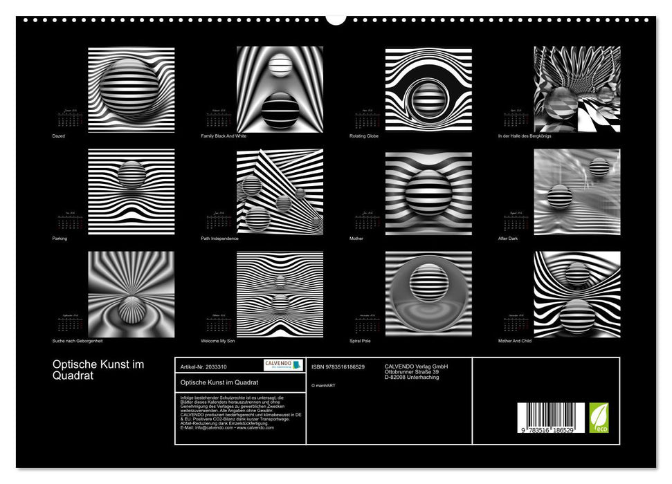 Optische Kunst im Quadrat (CALVENDO Premium Wandkalender 2026)