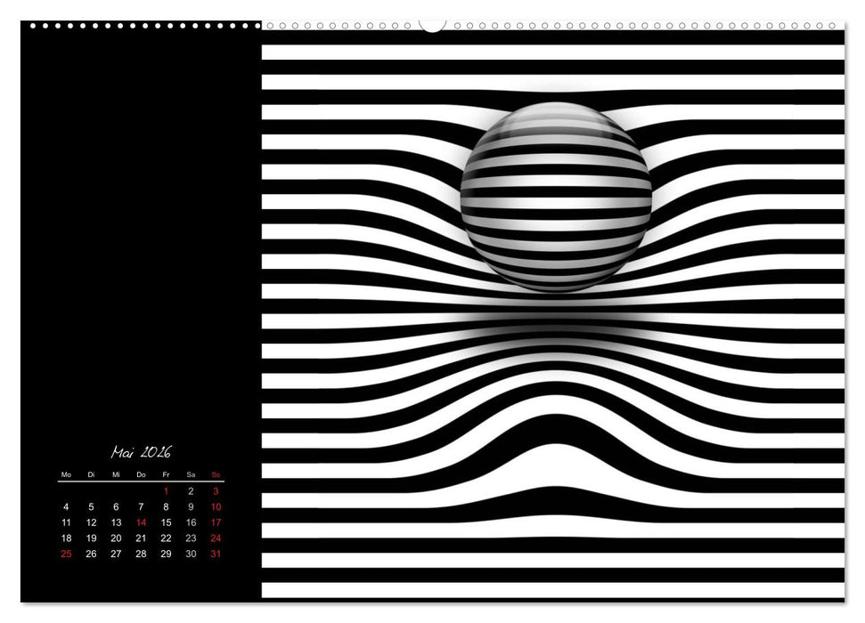 Optische Kunst im Quadrat (CALVENDO Premium Wandkalender 2026)