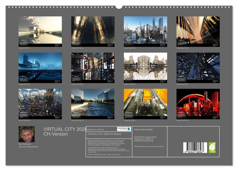 VIRTUAL CITY 2026 CH-Version (CALVENDO Premium Wandkalender 2026)